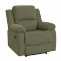 Fauteuil relax, en velours côtelé, coloris vert, pour le salon