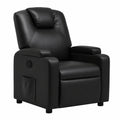 Fauteuil relax, inclinable, en similicuir, coloris noir, pour le salon