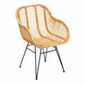Fauteuil, en acier et résine tressée, coloris noir, pour le salon ou la chambre