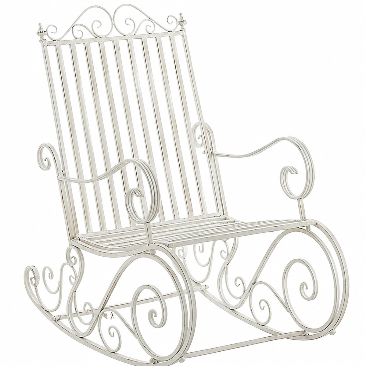 Fauteuil relax, à bascule, coloris blanc, pour le salon