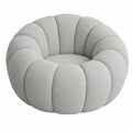 Fauteuil, en tissu bouclette, coloris gris, pour le salon ou la chambre