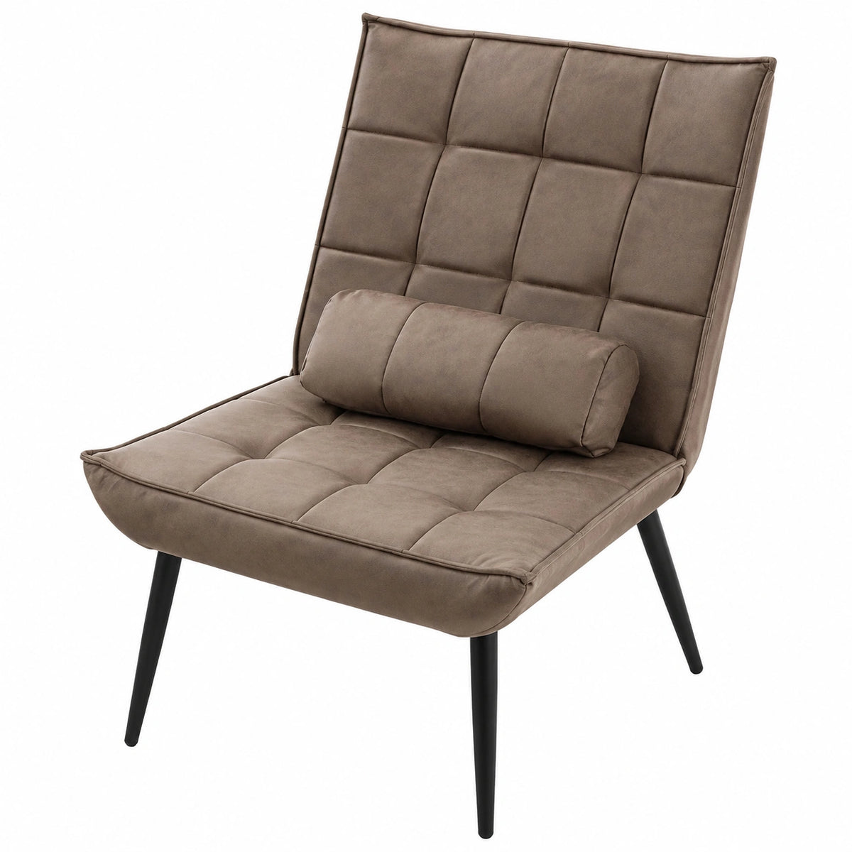 Canapé, avec coussin, rembourré, en métal, coloris marron, pour le salon