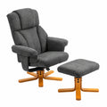 Fauteuil relax, inclinable, rembourré, en velours, coloris gris, pour le salon