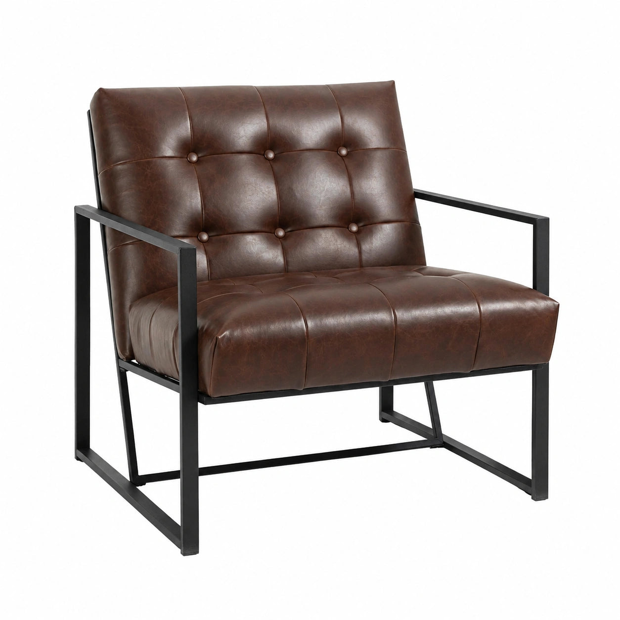 Fauteuil relax, en métal et similicuir, pour le salon